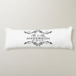 Mr. & Mrs. Name Personalized Wedding Date Gift Body Pillow<br><div class="desc">Personalize it! or Click customize it button to change font, adjust the text size. Beautiful home-decor gifts ideas for Brides, newlyweds, couples. NOTE: You can easily change the background color to whatever color you like: Click on the customize it button> At top click on Edit > Background> A menu of...</div>