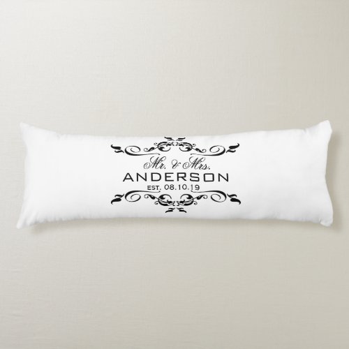 Mr  Mrs Name Personalized Wedding Date Gift Body Pillow