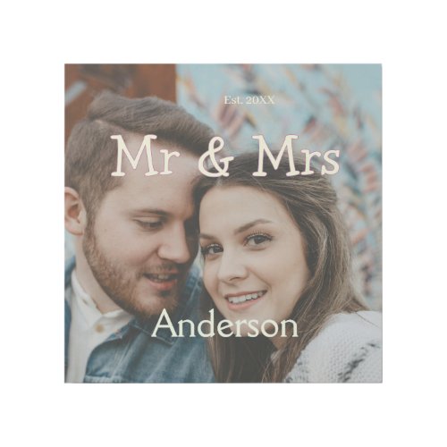 mr & mrs name photo christmas couple wedding yello gallery wrap