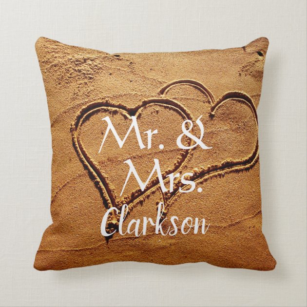 mr & mrs throw pillows