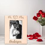 Mr Mrs Name Wedding Newlywed  Engraved Frames<br><div class="desc">This design may be personalized in the area provided by changing the photo and/or text. Or it can be customized by choosing the click to customize further option and delete or change the color of the background, add text, change the text color or style, or delete the text for an...</div>