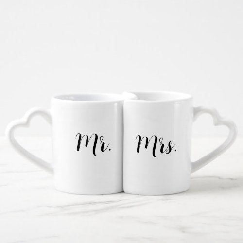 Mr  Mrs nesting heart mugs