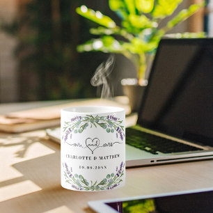 Mr mrs newly weds lavender wedding coffee mug