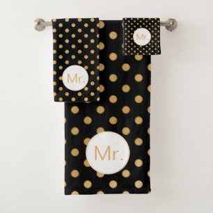 Mr & Mrs newlywed bath towel set, custom colors