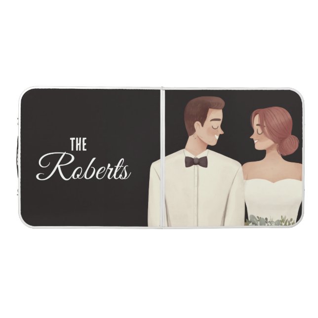 Mr & Mrs Newlywed Beer Pong Table (Top)