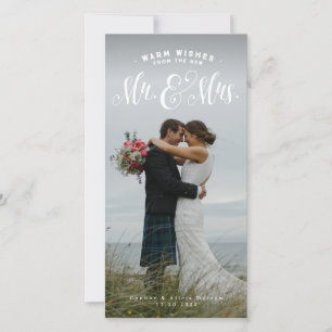 Mr. & Mrs. newlywed holiday photo card