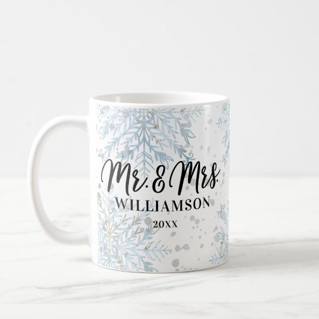 Mr & Mrs Newlyweds Christmas | Winter Wonderland Coffee Mug (Left)