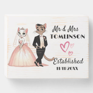 Mr & Mrs Newlyweds Personalized Wooden Box Sign