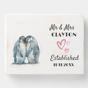 Mr & Mrs Newlyweds Personalized Wooden Box Sign