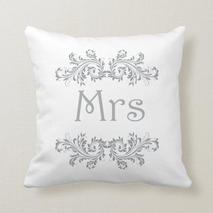 Mr & Mrs ornate cushion pillow