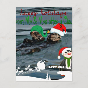 Mr & Mrs Otterly Claus Holiday Gift Postcard