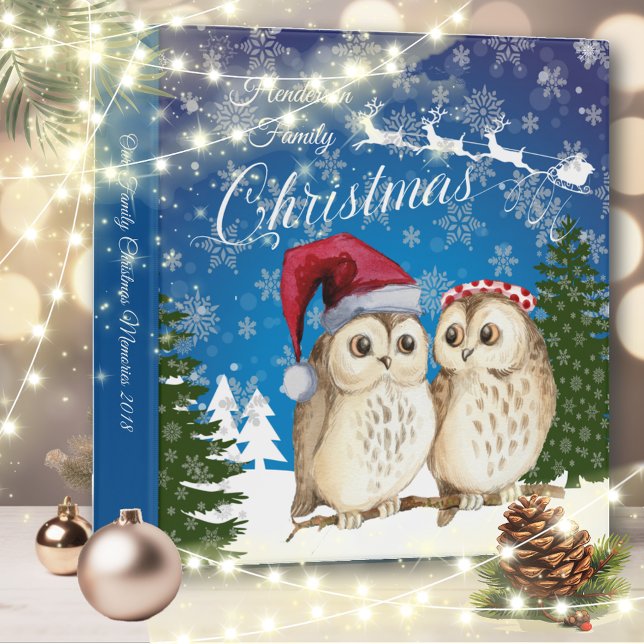 Mr & Mrs Owl Family Christmas Photo 3 Ring Binder (Creator Uploaded)