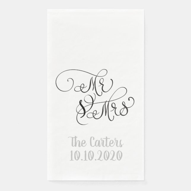 Mr. & Mrs. Paper Guest Towels (Front)