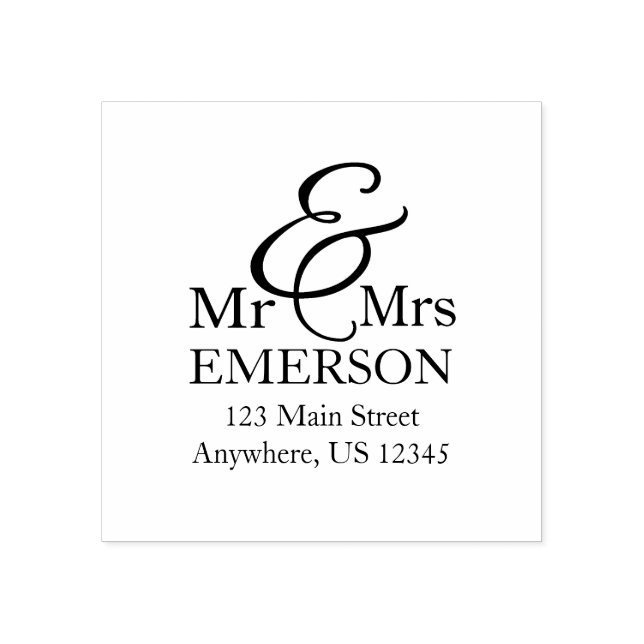 Mr & Mrs personalized address Rubber Stamp (Imprint)