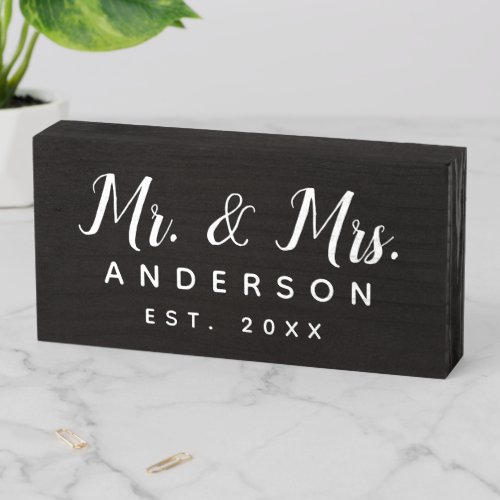 Custom Wood Signs 6 Mr. &Amp;Amp; Mrs. Personalized Couples Name Established Wooden Box Sign