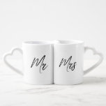 Mr.& Mrs Personalized Custom Name Minimal monogram Coffee Mug Set<br><div class="desc">Personalized Custom Name Minimal monogram Mr& Mrs wedding anniversary engagement mugs.</div>