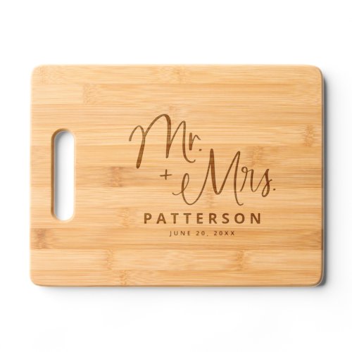 Mr  Mrs Personalized Name Date Wedding Gift Cutting Board