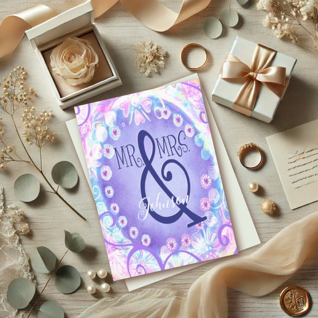 Mr. & Mrs. Personalized Name Inspirivity Elegant Card (Creator Uploaded)