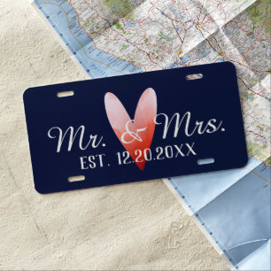 Mr. & Mrs. Personalized Newlyweds License Plate