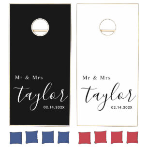 Mr Mrs Personalized Wedding Cornhole Set