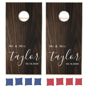 Mr Mrs Personalized Wedding Cornhole Set