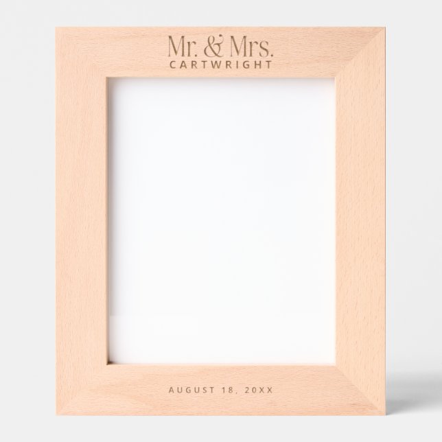 Mr Mrs Personalized Wedding Engraved Frames (Front)