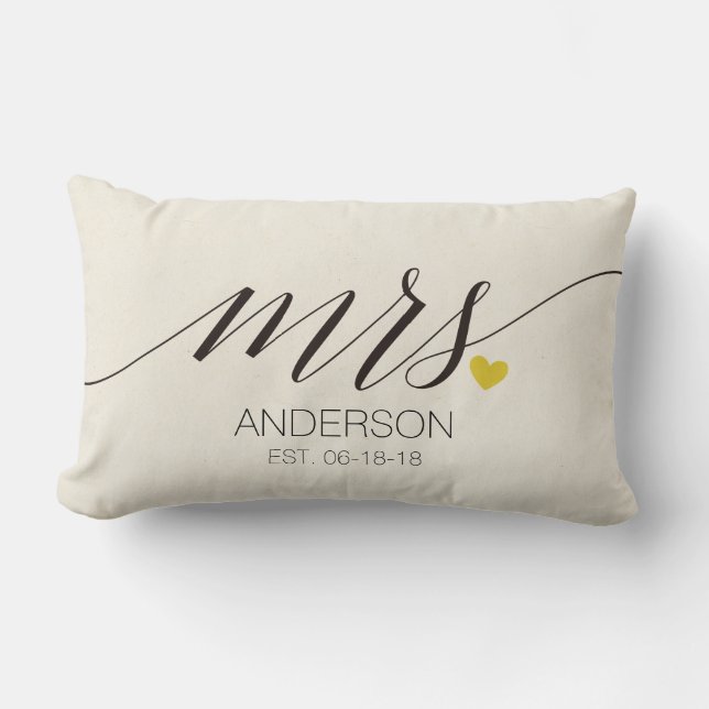 Mr.& Mrs. Personalized Wedding Gift-2 Lumbar Pillow (Front)
