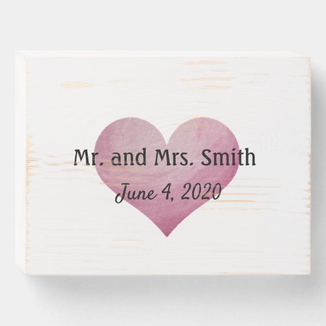 MR. & MRS. PERSONALIZED WEDDING wooden box sign (Front Horizontal)