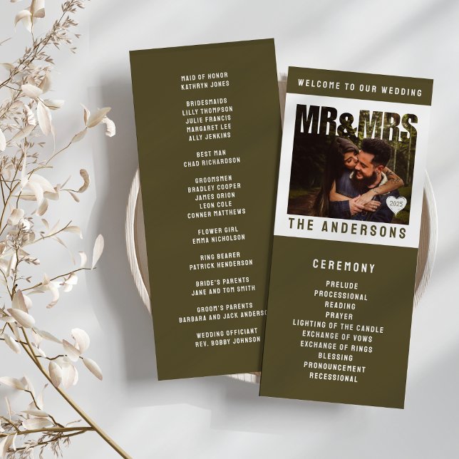 Mr & Mrs Photo Block Heart Wedding Program (Mr & Mrs Photo Block Heart Wedding Program
)