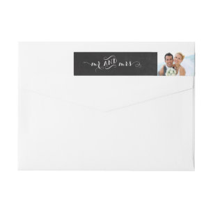 Mr & Mrs Photo Chalkboard Address Label
