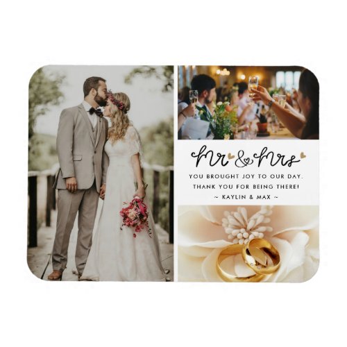 Mr Mrs Photo Collage Wedding Thank You  Magnet