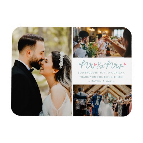 Mr Mrs Photo Collage Wedding Thank You  Magnet