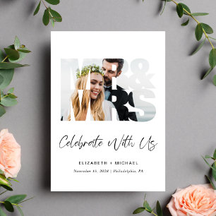 Mr Mrs Photo Wedding Reception Invitation
