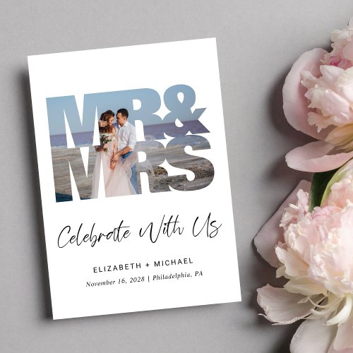 Mr Mrs Photo Wedding Reception Invitation