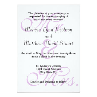 Mr. & Mrs. Purple - Wedding Invitation