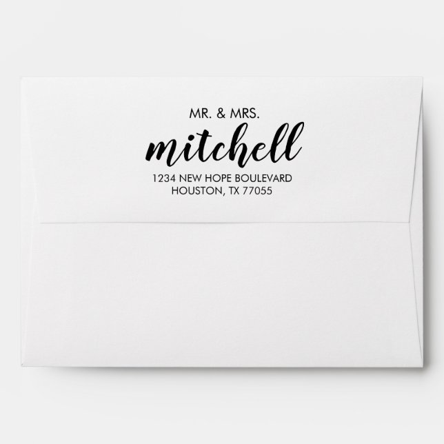 Mr. & Mrs. Return Address Envelope (Back (Top Flap))