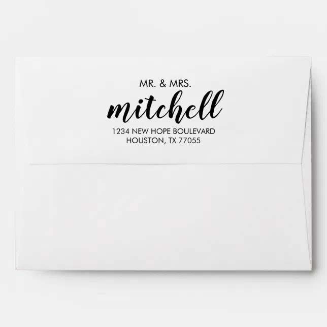 Mr. & Mrs. Return Address Envelope Zazzle