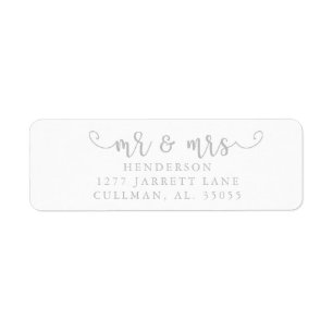 Mr & Mrs Return Address Label