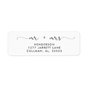 Married Couple Return Address Labels | Zazzle