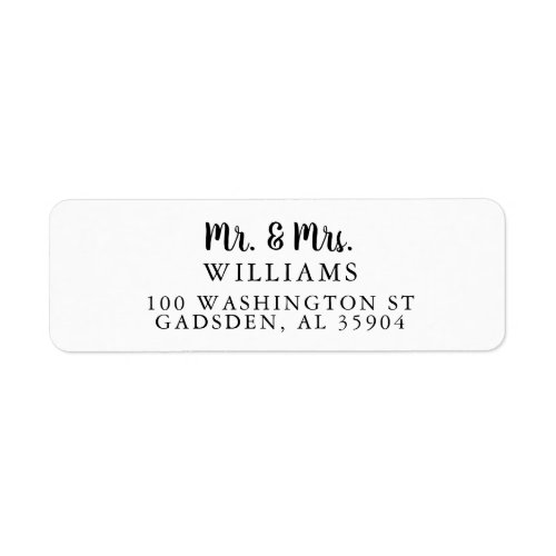 Mr  Mrs Return Address Label