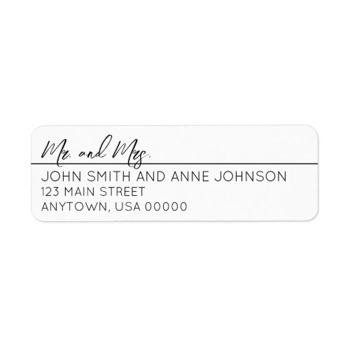 Mr  Mrs Return Address Label _ Diff Last Names