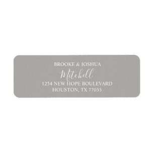 Mr & Mrs Return Address Labels Grey