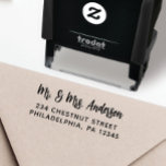 Mr & Mrs Return Address Wedding Self-Inking Stamp<br><div class="desc">Easily add your return address to envelopes with this stylish self-inking stamp! Personalize the text to create a unique stamp for your wedding stationary and continue to use it well after the wedding!</div>