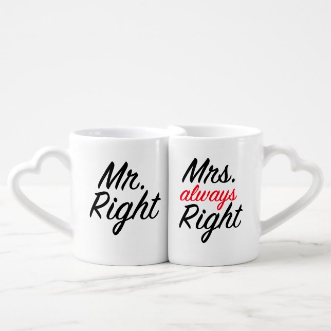 Mr&Mrs Right Coffee Mug Set (Front Nesting)