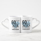 Mr Mrs Right Fun Diamond 60th Anniversary Coffee Mug Set (Front Nesting)