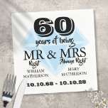 Mr Mrs Right Fun Diamond 60th Wedding Anniversary Napkins<br><div class="desc">Customise the names and dates to create a fun and unique gift to celebrate a special diamond wedding anniversary. Designed by Thisisnotme©</div>