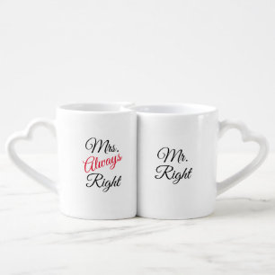 "Mr. & Mrs. Right" Nesting Mug Set
