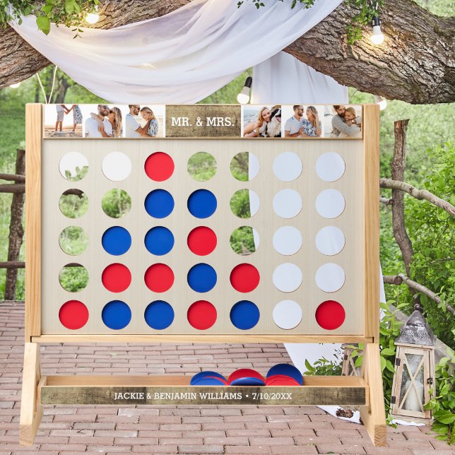 Mr. Mrs. Rustic Wedding Custom Photos, Text Giant  Fast Four (Creator Uploaded)