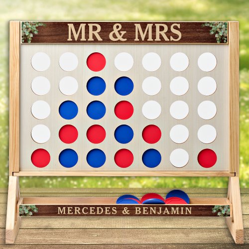 MR  MRS Rustic Wood Personalized Country Wedding Fast Four