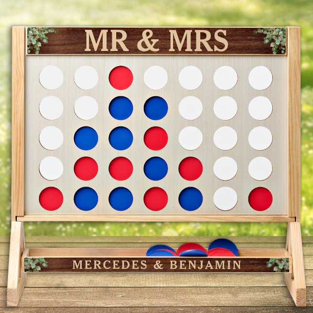 MR & MRS Rustic Wood Personalized Country Wedding Fast Four (Creator Uploaded)